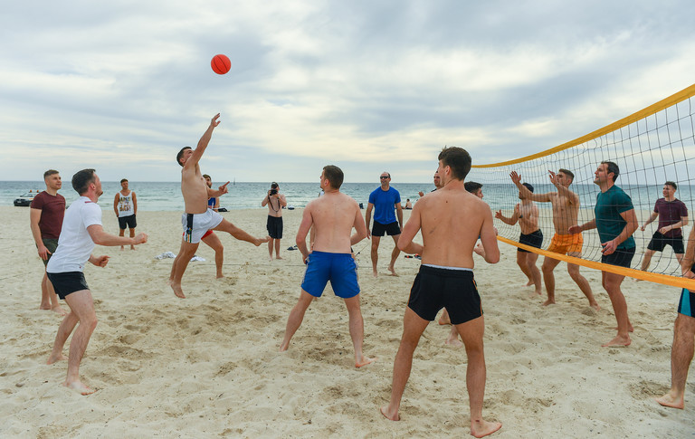 In Pictures GAA Players Play Volleyball On The Beach In Australia