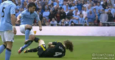Image result for sergio aguero tackle gif