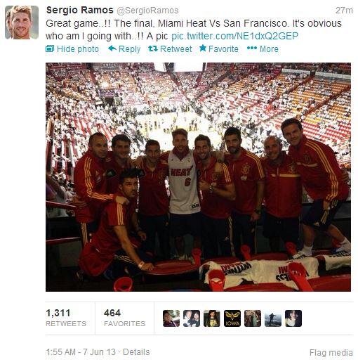 Reembolso Muchas situaciones peligrosas estrecho Sergio Ramos Miami Heat tweet | Balls.ie