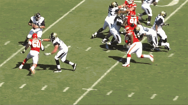 GIF: NFL Player Gets Shorts Pulled Down By Tackler 