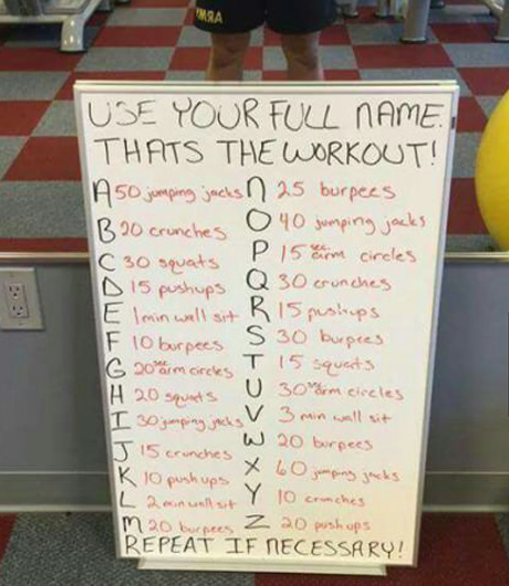 name workout