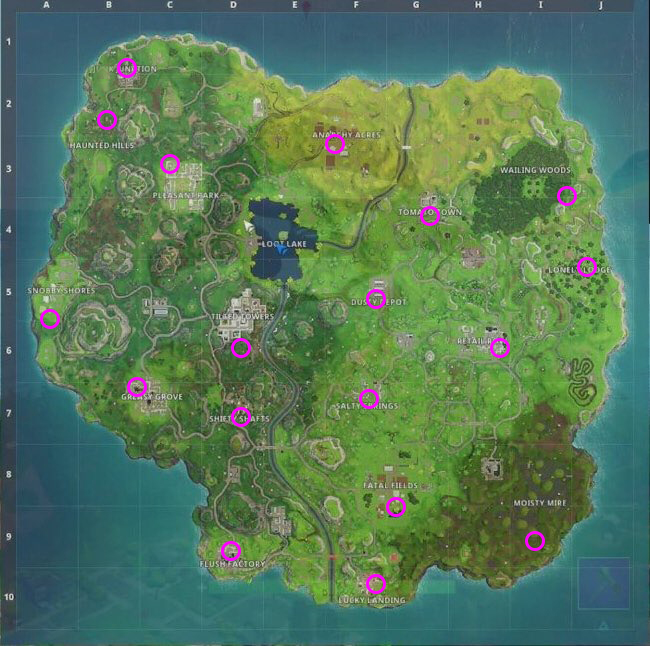 all the fortnite hidden gnome locations - fortnite gnome map