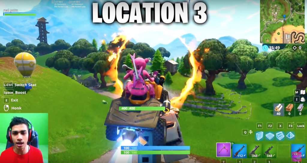 Where are the flaming hoops in Fortnite