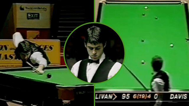 mark williams one-handed shot 2022 snooker masters